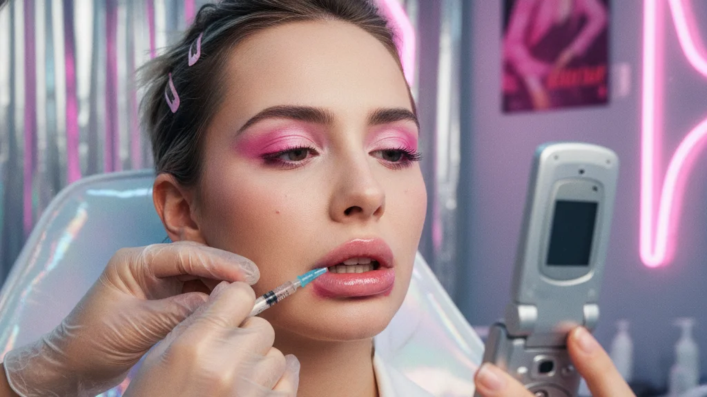 فیلر لب‌ ها به سبک Y2K